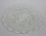 Flower Floral Decor Clear Frosted Embossed Glass 7" Dinner Plate - KIG Indonesia - Treasure Valley Antiques & Collectibles