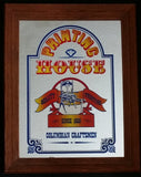 Rare Vintage Columbian Craftsmen Printing Press Quality Since 1859 Wood Framed Advertising Mirror