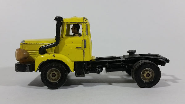 Rare Vintage Corgi Major Berliet Yellow Semi Truck Rig Tractor with Driver Die Cast Toy Car Vehicles Made in Great Britain