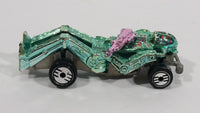 1993 Hot Wheels Speed Demons Zombot Chrome Green Blue With Pink Gun Die Cast Toy Car Soldier Robot Vehicle