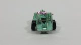 1993 Hot Wheels Speed Demons Zombot Chrome Green Blue With Pink Gun Die Cast Toy Car Soldier Robot Vehicle