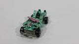 1993 Hot Wheels Speed Demons Zombot Chrome Green Blue With Pink Gun Die Cast Toy Car Soldier Robot Vehicle