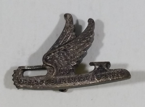 Vintage Canadian Figure Skate Association Preliminary Dances Metal Pin Made by Birks - Treasure Valley Antiques & Collectibles