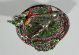 Vintage Oxidized Painted Metal India Sacred Cow with Calf Feeding Metal Decorative Figurine - Treasure Valley Antiques & Collectibles