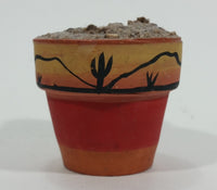 1997 Arizona New Mexico Desert Style Painted Pottery Planter Fridge Magnet Collectible Signed - Treasure Valley Antiques & Collectibles