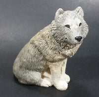 Wolf Sitting and Looking Around Light Weight Resin Animal Figurine 4 1/4" Tall - Treasure Valley Antiques & Collectibles