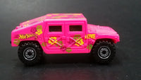 1996 Hot Wheels Mod Bod Humvee Bright Pink Peace Love Die Cast Toy SUV Car Vehicle - Treasure Valley Antiques & Collectibles