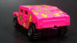 1996 Hot Wheels Mod Bod Humvee Bright Pink Peace Love Die Cast Toy SUV Car Vehicle - Treasure Valley Antiques & Collectibles