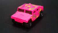 1996 Hot Wheels Mod Bod Humvee Bright Pink Peace Love Die Cast Toy SUV Car Vehicle - Treasure Valley Antiques & Collectibles