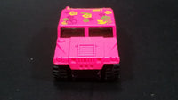 1996 Hot Wheels Mod Bod Humvee Bright Pink Peace Love Die Cast Toy SUV Car Vehicle - Treasure Valley Antiques & Collectibles