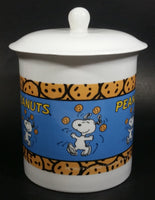 Vintage United Features Syndicate Peanuts Snoopy Cartoon Character White Ceramic Lidded Cookie Jar Collectible - Treasure Valley Antiques & Collectibles