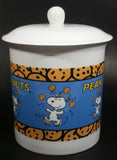 Vintage United Features Syndicate Peanuts Snoopy Cartoon Character White Ceramic Lidded Cookie Jar Collectible - Treasure Valley Antiques & Collectibles