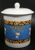 Vintage United Features Syndicate Peanuts Snoopy Cartoon Character White Ceramic Lidded Cookie Jar Collectible - Treasure Valley Antiques & Collectibles