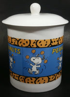 Vintage United Features Syndicate Peanuts Snoopy Cartoon Character White Ceramic Lidded Cookie Jar Collectible - Treasure Valley Antiques & Collectibles