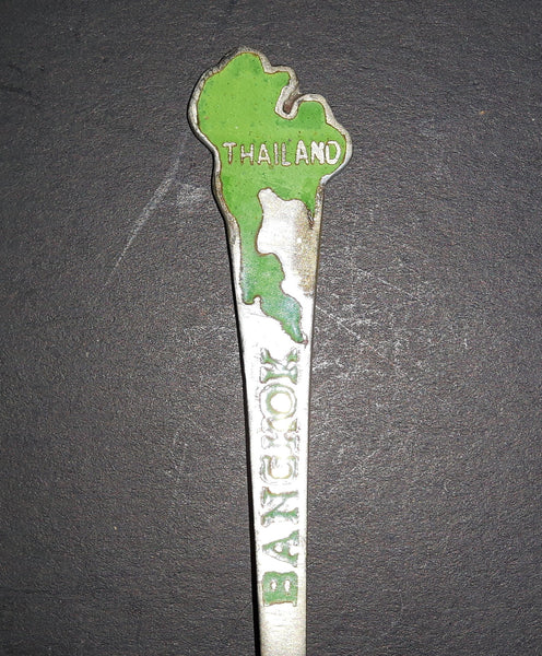 Vintage Bangkok, Thailand Green Collectible Spoon - Treasure Valley Antiques & Collectibles