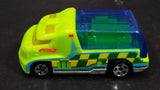 2014 Hot Wheels City Rescue Rapid Response Ambulance Lime Green Die Cast Toy Car Emergency Rescue Vehicle - Treasure Valley Antiques & Collectibles