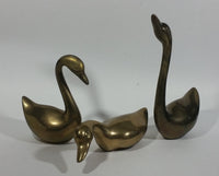 Set of 3 Brass Swan Bird Figurines Decorative Sculptures Made in Korea - Treasure Valley Antiques & Collectibles