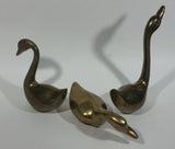 Set of 3 Brass Swan Bird Figurines Decorative Sculptures Made in Korea - Treasure Valley Antiques & Collectibles