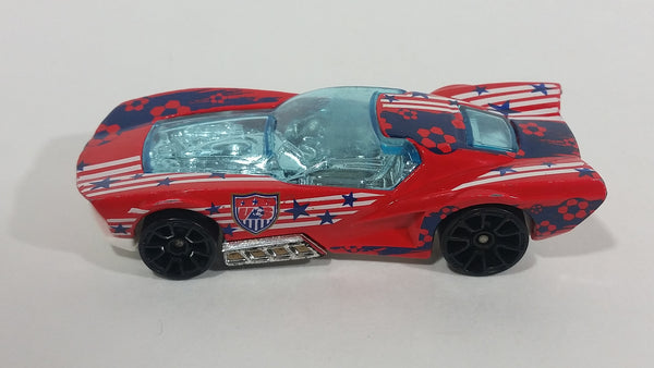 2014 Hot Wheels City HW Goal Hammerhead Street Shaker World Cup Soccer Football USA Red Die Cast Toy Car Vehicle T9719 - Treasure Valley Antiques & Collectibles