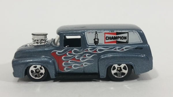 2010 Hot Wheels HW Performance 1956 Ford Truck Champion Spark Plugs Grey Die Cast Toy Car Hot Rod Vehicle