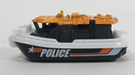 2016 Matchbox MBX Heroic Rescue Bay Brigade Black, White, Orange Boat Die Cast Toy Watercraft Police Vehicle - Treasure Valley Antiques & Collectibles