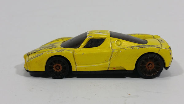 2005 Hot Wheels Enzo Ferrari Yellow Die Cast Toy Super Car Vehicle