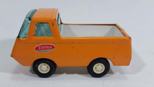 Vintage Tonka Open Box Pickup Truck Orange and White Pressed Steel Toy Car Vehicle - Treasure Valley Antiques & Collectibles