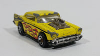 HTF 1995+ Hot Wheels '57 Chevy "Badass" Yellow Die Cast Toy Muscle Car Vehicle