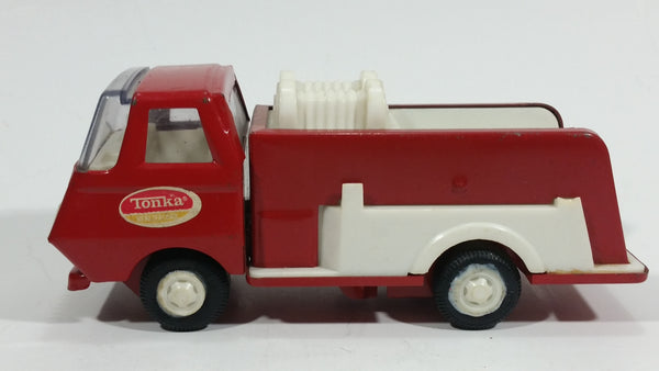 Vintage Tonka Fire Engine Firefighting Water Pumper Truck Red and White Pressed Steel Toy Car Vehicle - Treasure Valley Antiques & Collectibles