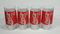 Set of 4 Collectible Coca-Cola Classic Formula Coke Cola Soda Pop Red 6" Tall Glass Cups - Treasure Valley Antiques & Collectibles