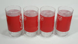 Set of 4 Collectible Coca-Cola Classic Formula Coke Cola Soda Pop Red 6" Tall Glass Cups - Treasure Valley Antiques & Collectibles