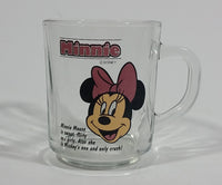 Walt Disney Minnie Mouse Cartoon Character Flirty Mickey's One and Only Crush Clear Glass Mug Collectible - Treasure Valley Antiques & Collectibles