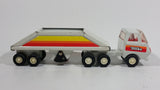Vintage Tonka Semi Tractor Trailer Truck Gravel Hauler with Bottom Dumper Transport Rig White and Orange Pressed Steel Toy Car Vehicle