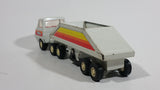 Vintage Tonka Semi Tractor Trailer Truck Gravel Hauler with Bottom Dumper Transport Rig White and Orange Pressed Steel Toy Car Vehicle