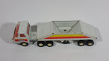 Vintage Tonka Semi Tractor Trailer Truck Gravel Hauler with Bottom Dumper Transport Rig White and Orange Pressed Steel Toy Car Vehicle