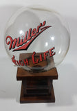 Vintage Miller High Life Beer Glass Globe Wooden Based Peanut Nut Dispenser Bar Collectible - Treasure Valley Antiques & Collectibles