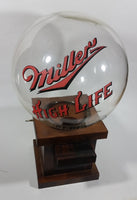 Vintage Miller High Life Beer Glass Globe Wooden Based Peanut Nut Dispenser Bar Collectible - Treasure Valley Antiques & Collectibles