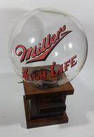 Vintage Miller High Life Beer Glass Globe Wooden Based Peanut Nut Dispenser Bar Collectible - Treasure Valley Antiques & Collectibles