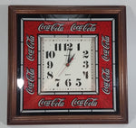 Vintage Enjoy Coca-Cola Coke Soda Pop Wooden Framed Glass Front Hannover Quartz Clock - Battery Operated - Treasure Valley Antiques & Collectibles