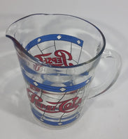 Pepsi-Cola Soda Pop Drink Blue and Red Stained Glass Clear Pitcher Beverage Collectible - Treasure Valley Antiques & Collectibles