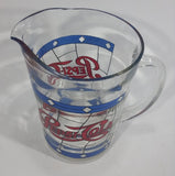 Pepsi-Cola Soda Pop Drink Blue and Red Stained Glass Clear Pitcher Beverage Collectible - Treasure Valley Antiques & Collectibles