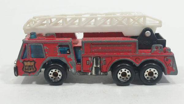 1982 Matchbox Fire Engine Ladder Truck Red Die Cast Toy Car Emergency Rescue Firefighting Vehicle - Treasure Valley Antiques & Collectibles