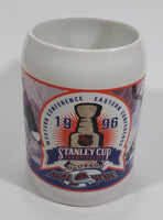 Rare 1996 NHL Ice Hockey Stanley Cup Championship Colorado Avalanche White Ceramic Beer Stein Mug Sports Collectible