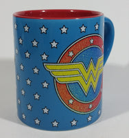 DC Comics Wonder Woman Super Hero Character Blue White Star 14 oz. Ceramic Coffee Mug - Treasure Valley Antiques & Collectibles