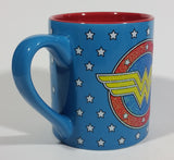 DC Comics Wonder Woman Super Hero Character Blue White Star 14 oz. Ceramic Coffee Mug - Treasure Valley Antiques & Collectibles