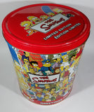 2003 The Simpsons Limited Edition Doritos Nacho Chips Large Round Tin Metal Canister Television Cartoon Collectible