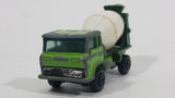 Vintage Yatming Cement Mixer Truck Dark Green Lime Green White Die Cast Toy Car Vehicle