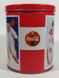 Coca-Cola Coke Soda Pop Drink Beverage Polar Bear Red and White Round Tin Metal Canister Collectible - Treasure Valley Antiques & Collectibles