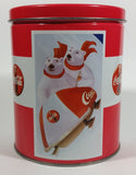 Coca-Cola Coke Soda Pop Drink Beverage Polar Bear Red and White Round Tin Metal Canister Collectible - Treasure Valley Antiques & Collectibles