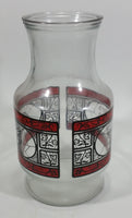 Vintage 1970s Godfather's Pizza Coca-Cola Coke Soda Pop Red Black Stained Glass Style Carafe Juice Decanter